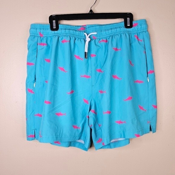 Maamgic "PINK SHARKS" Drawstring Lined Swim Trunks/Shorts size xl nwt - Picture 1 of 9